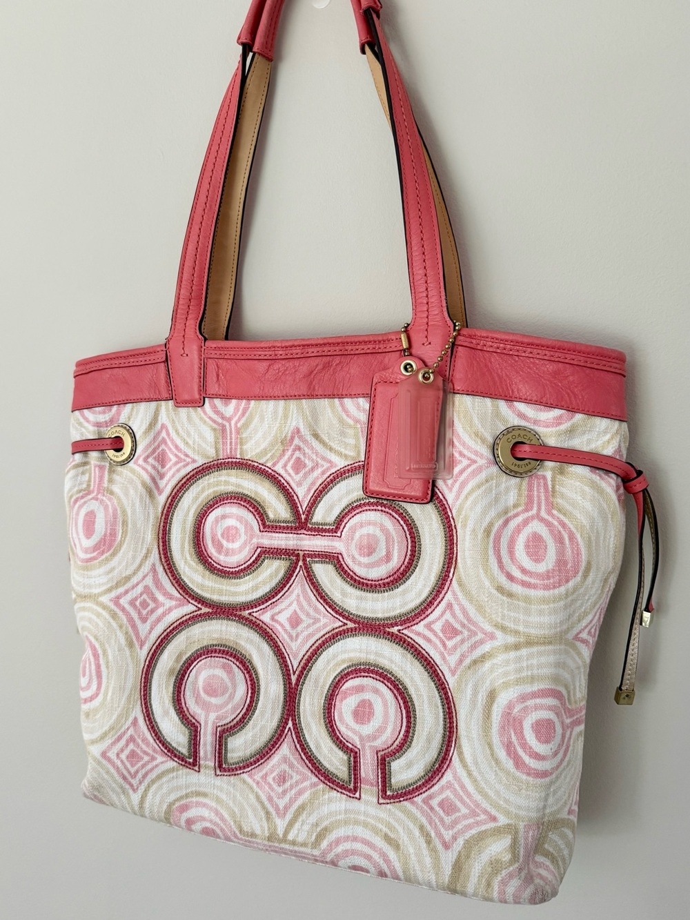 Coach Audrey Signature Op Art Leigh Tote Bag - Picture 14 of 14